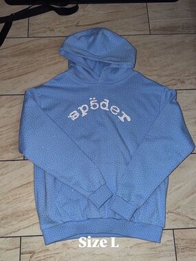 Light Blue 'spöder' Hoodie - Size L